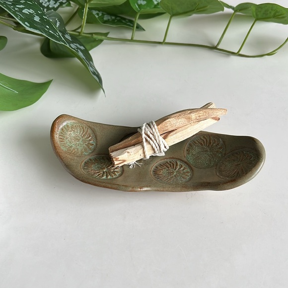 Handmade Pottery Trinket Jewelry Dish Abstract Decor Vintage - Picture 8 of 14